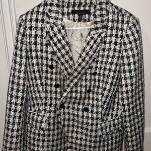 Chic Black and White Houndstooth Blazer
